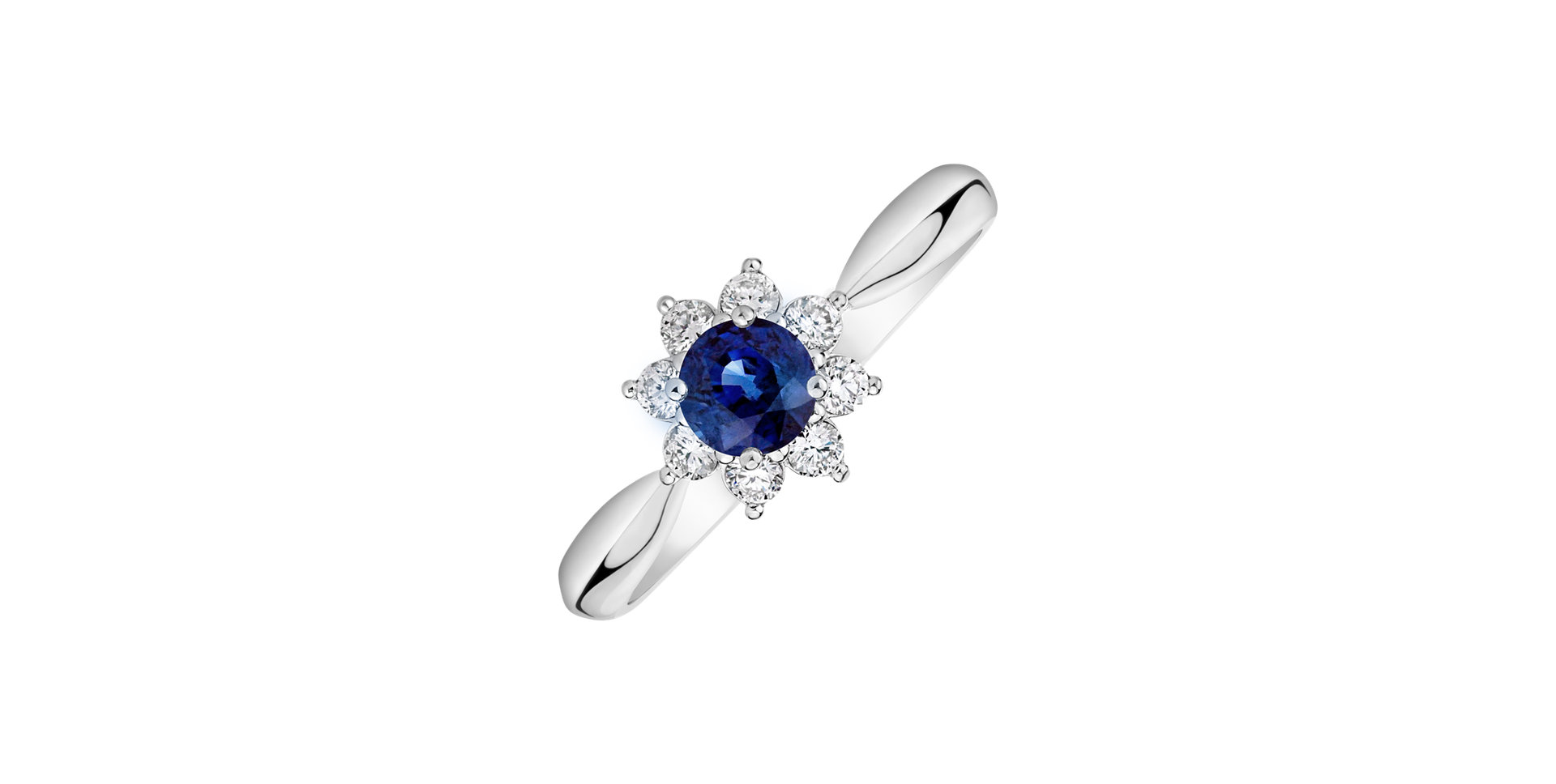 Diamond ring with Sapphire Frozen Star