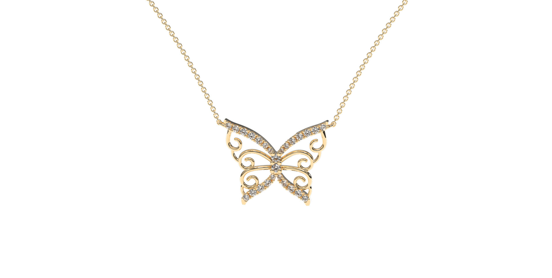 Diamond necklace Butterfly