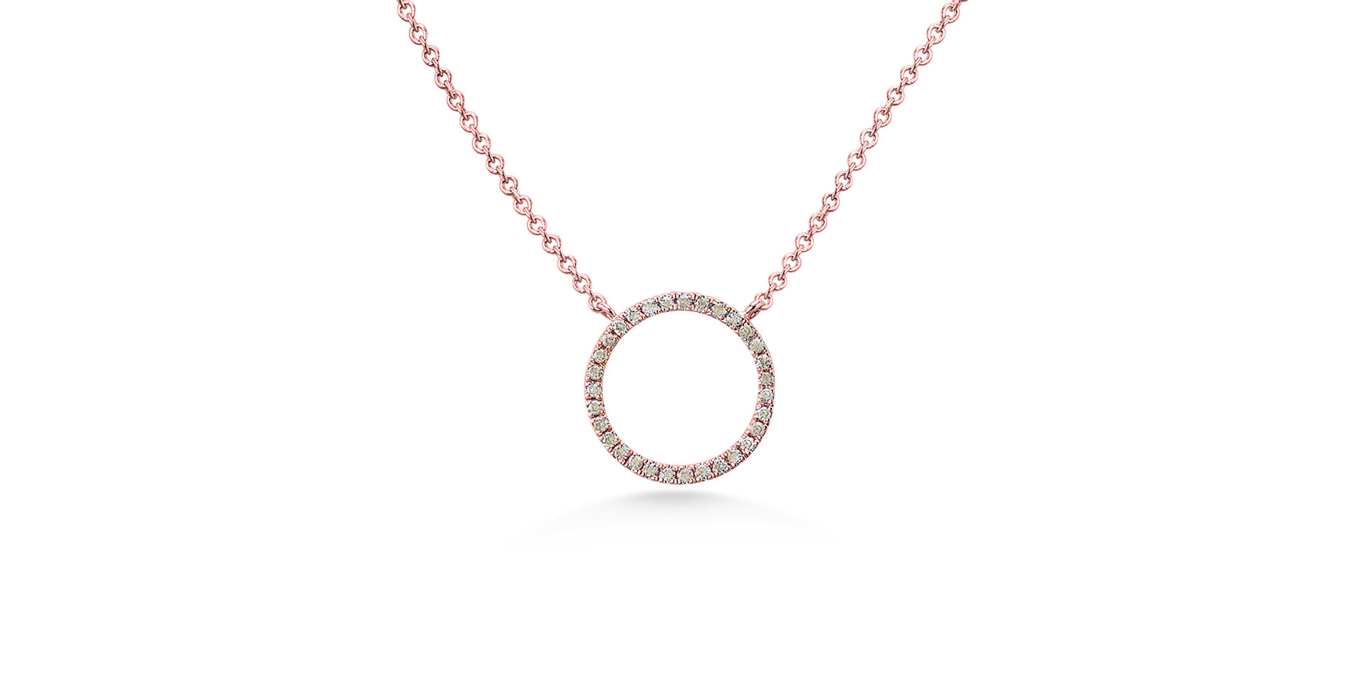 Necklace with brown and white diamonds Little Circle