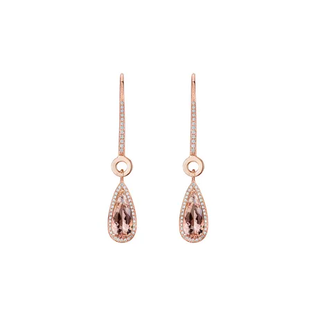 Diamond earrings with Morganite Splendid Gem