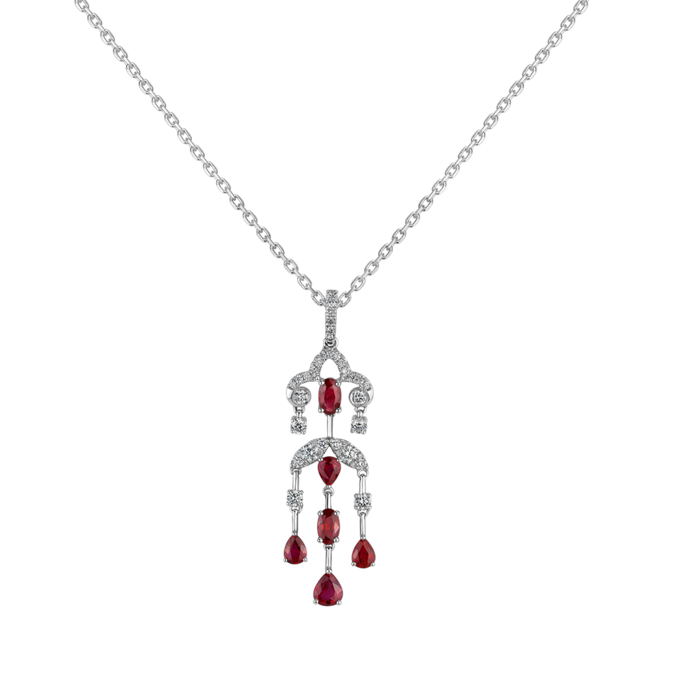 Diamond pendant with Ruby Rain of Passion