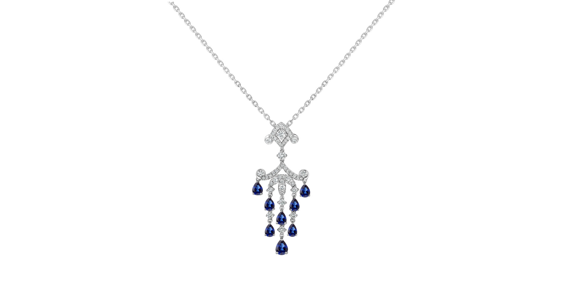 Diamond pendant with Sapphire Sapphire Storm