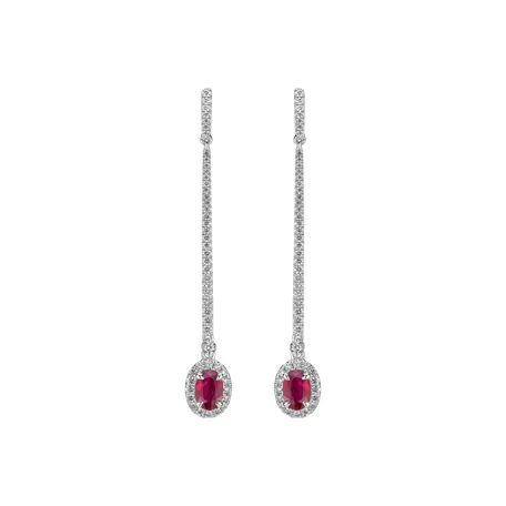 Diamond earrings with Ruby Jewel Fall
