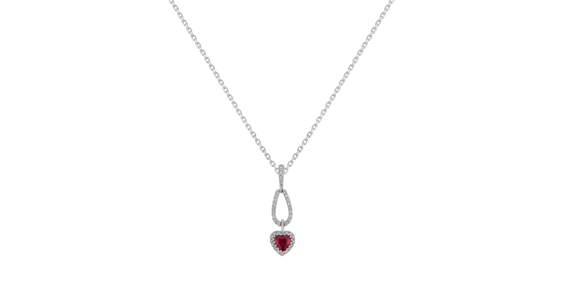 Diamond pendant with Ruby Mathilde