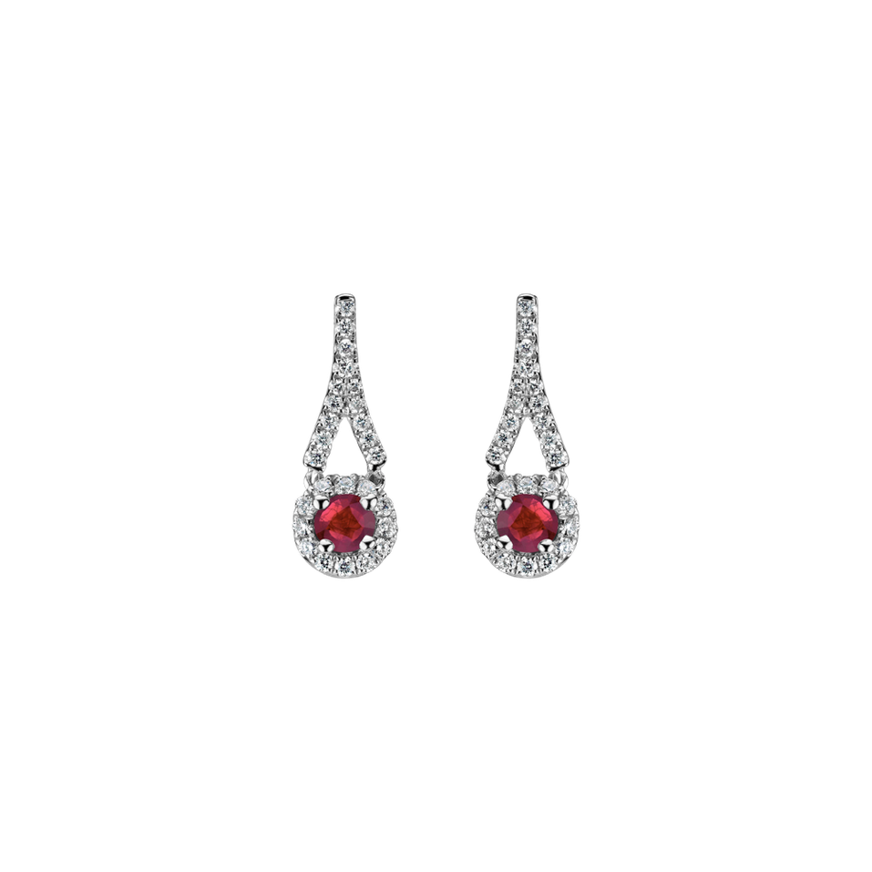 Diamond earrings with Ruby Ruby Tears
