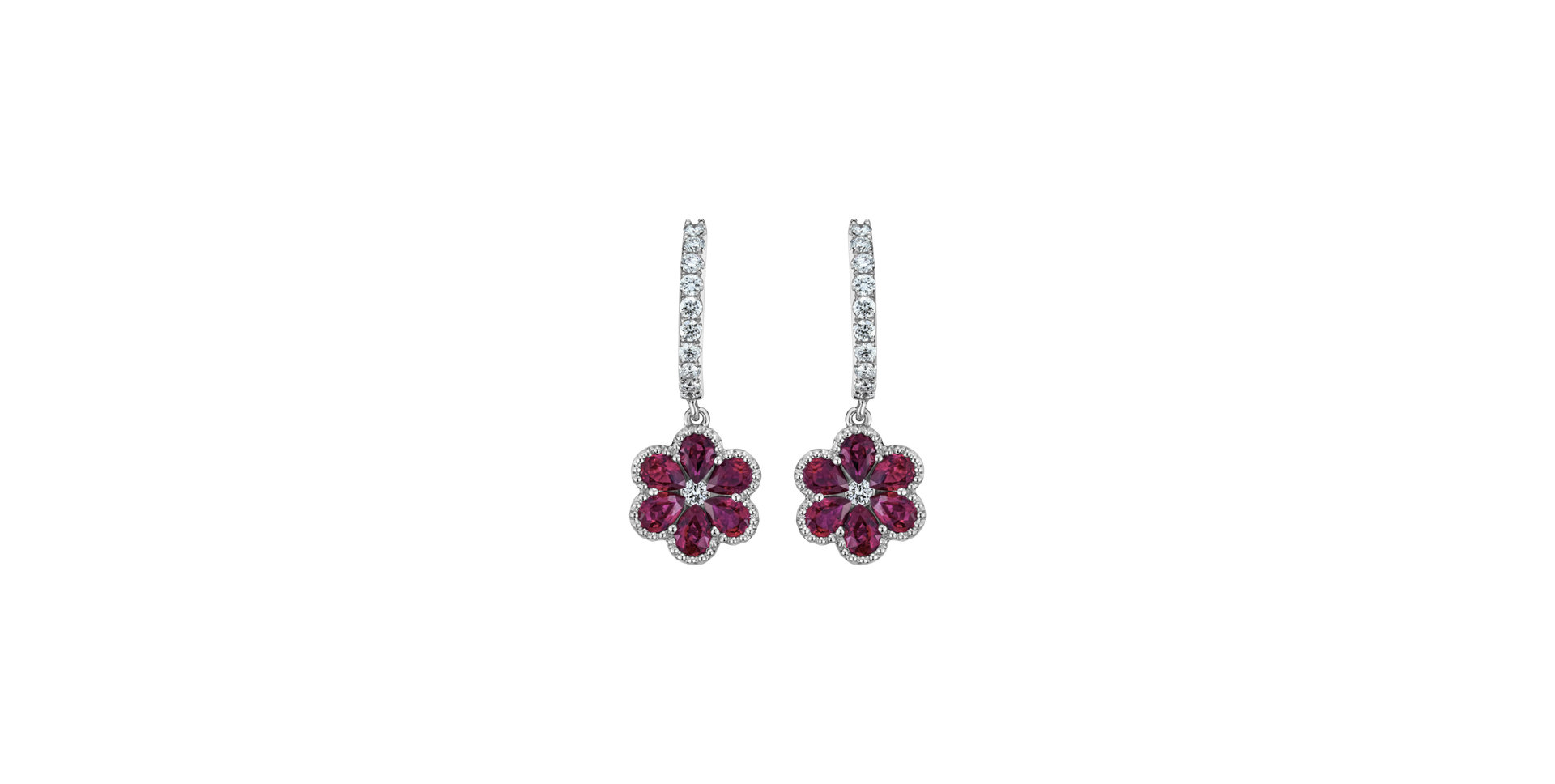 Diamond earrings with Rubies Aristocrat Elegance