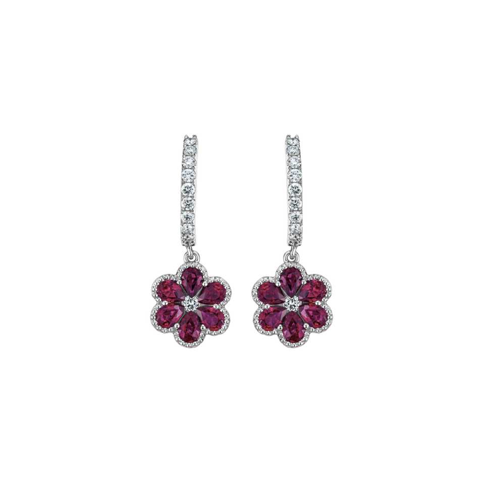 Diamond earrings with Rubies Aristocrat Elegance