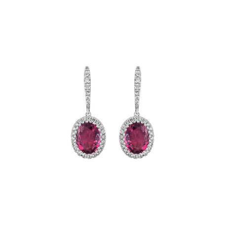 Diamond earrings with Tourmaline Sweet Charm