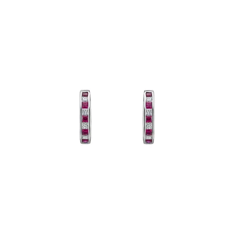 Diamond earrings with Ruby Constance
