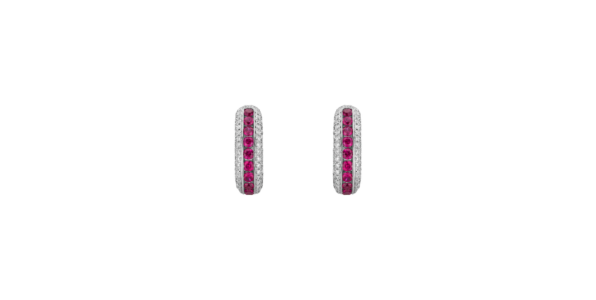 Diamond earrings with Ruby Sweet Line