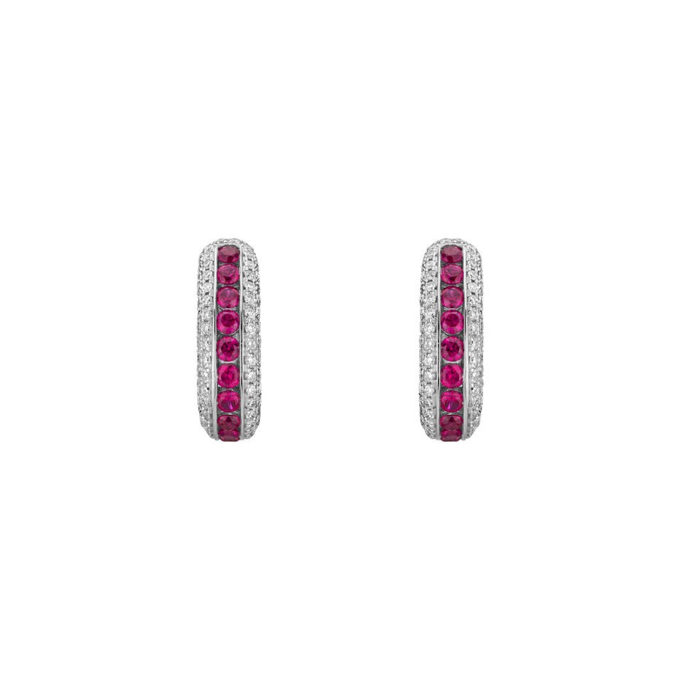 Diamond earrings with Ruby Sweet Line