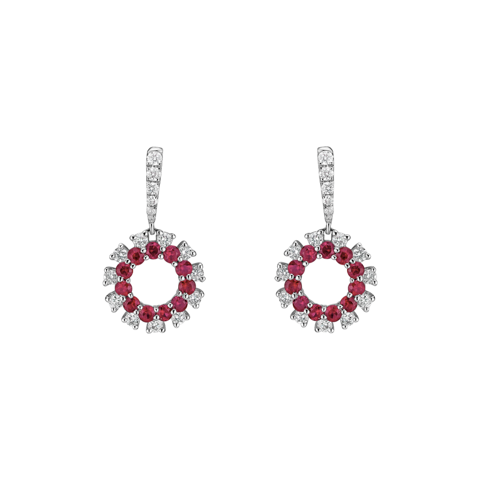 Diamond earrings with Ruby Mya