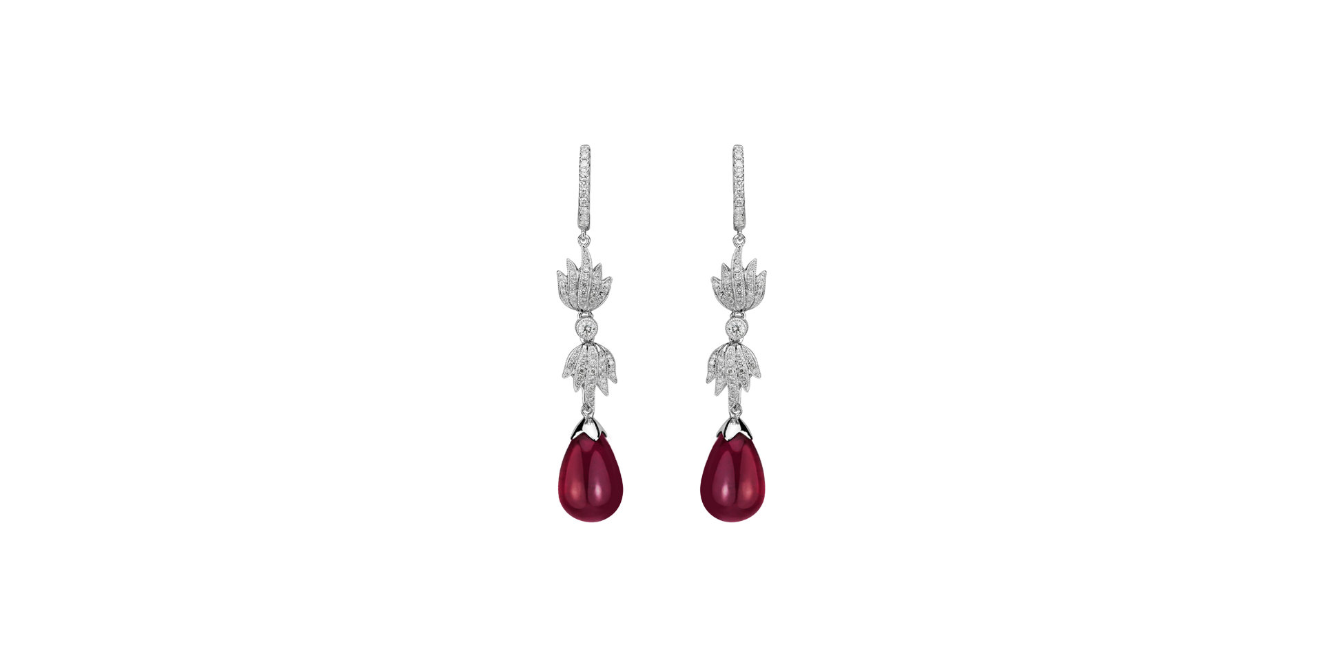 Diamond earrings with Tourmaline Pompous Drops