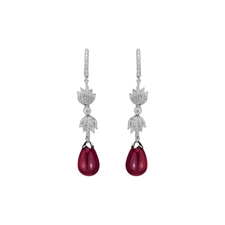 Diamond earrings with Tourmaline Pompous Drops