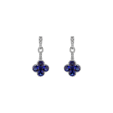 Diamond earrings and Sapphire Fire Clover
