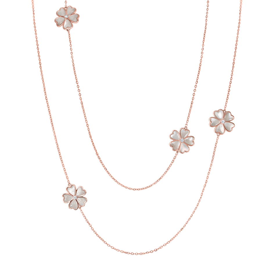 Diamond necklace with Pearl Blossoming Meadow