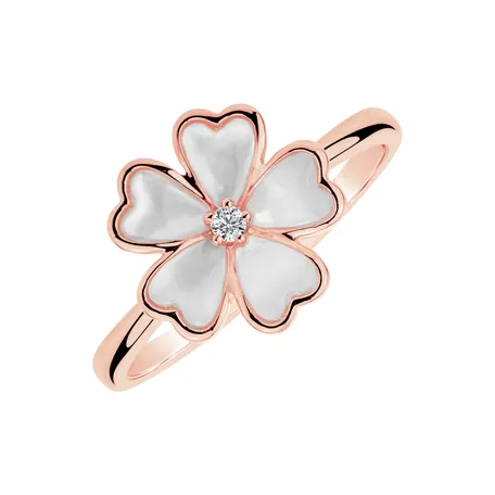 Diamond ring with Pearl Blossoming Meadow