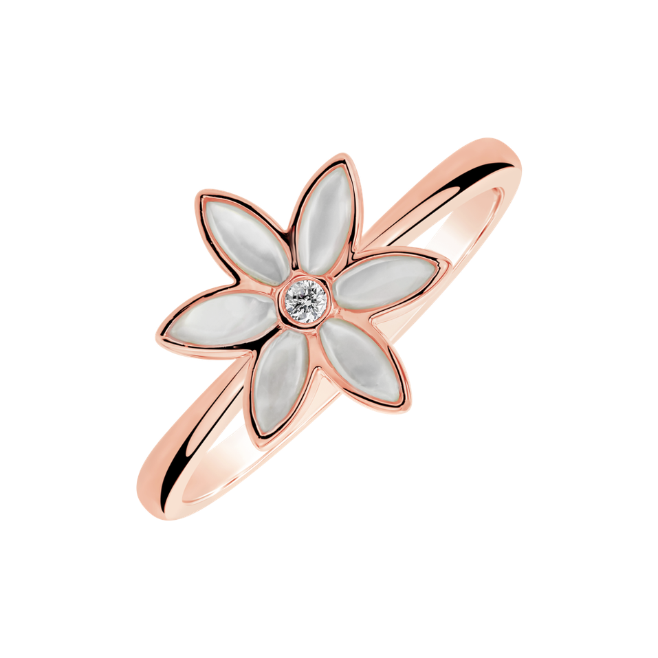 Diamond ring with Pearl Floral Symphony