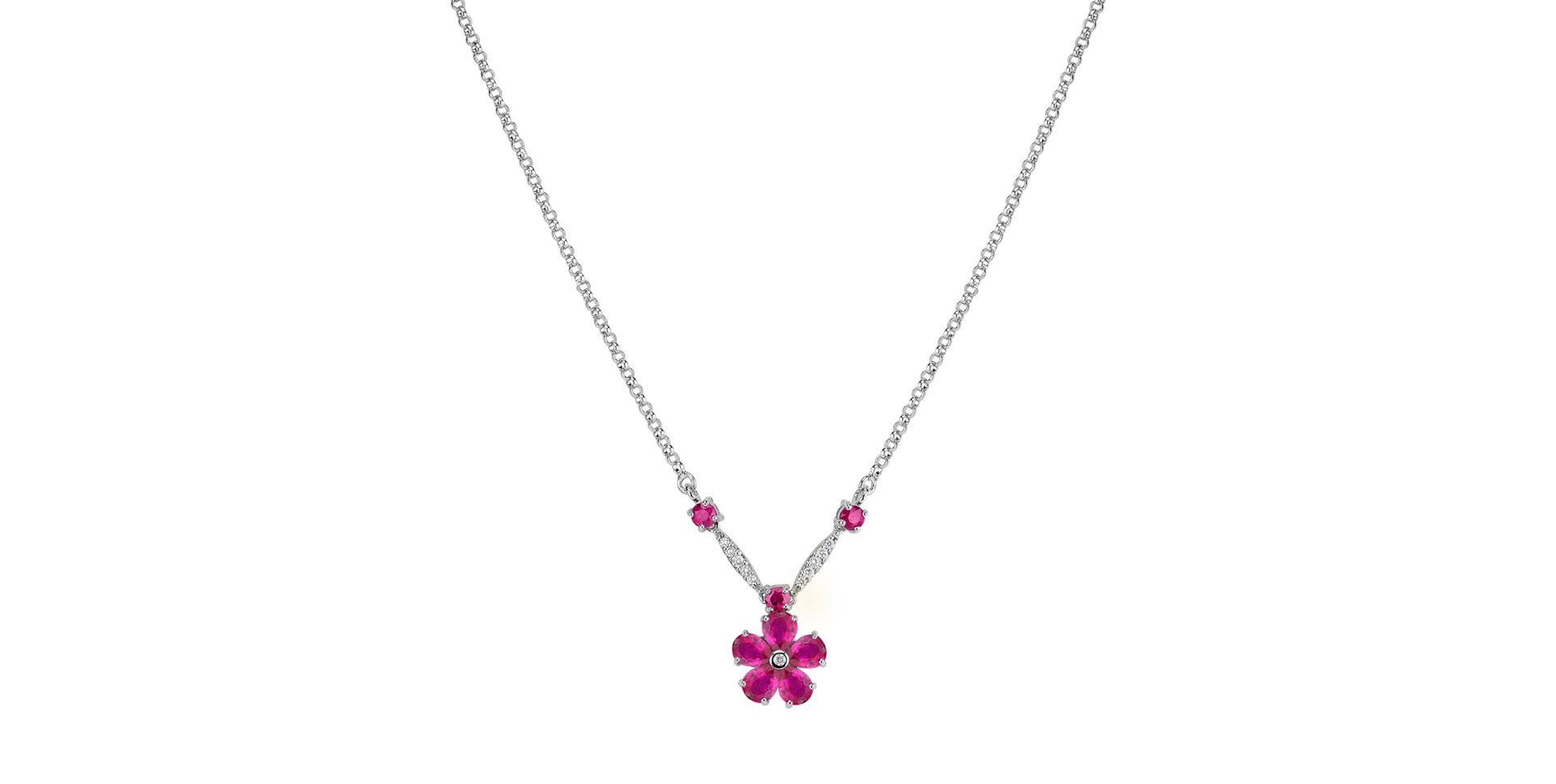 Diamond necklace with Ruby Radiant Meadow