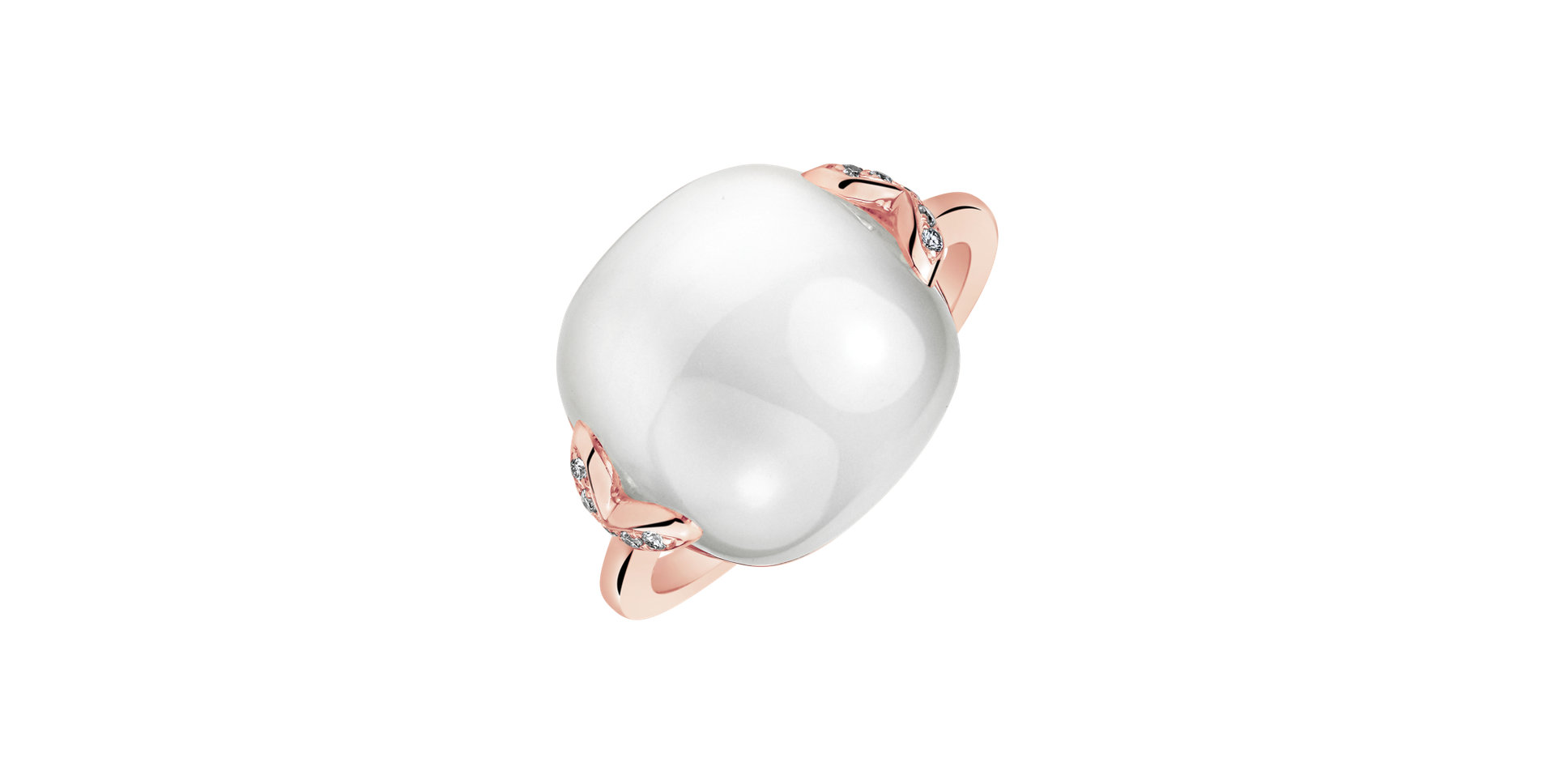 Diamond ring with Moonstone Moonith