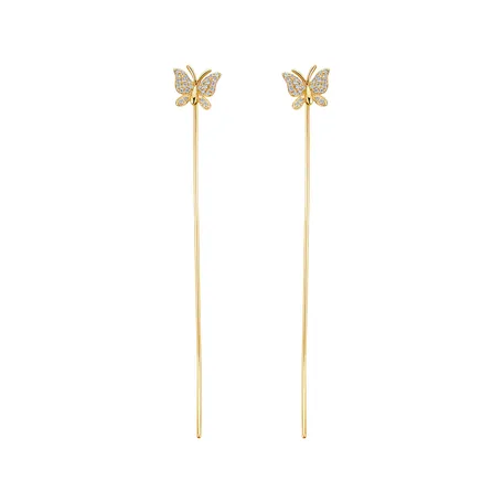 Diamond earrings Butterfly Charm