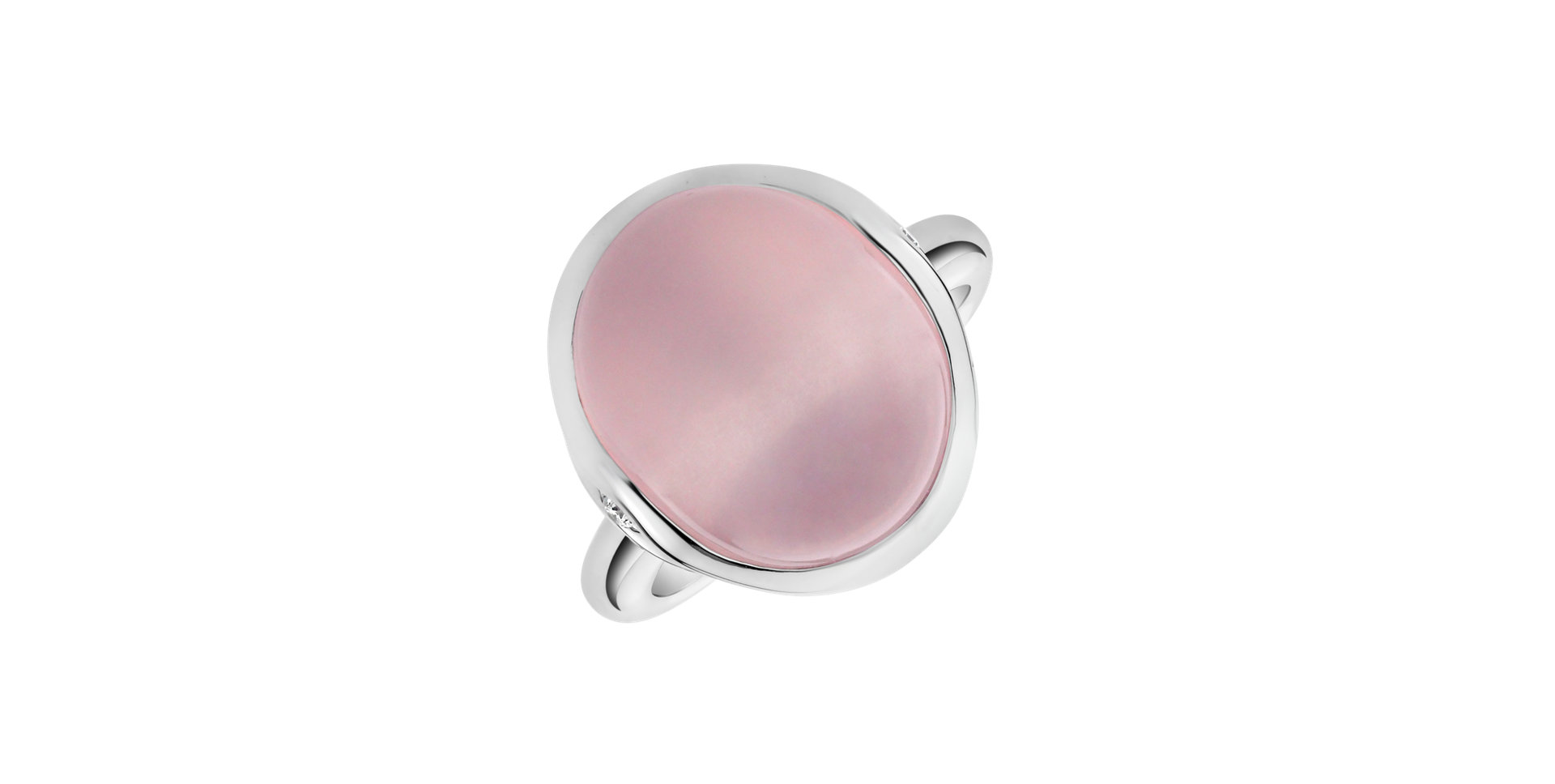 Diamond ring with Rose Quartz Fairytale Drop
