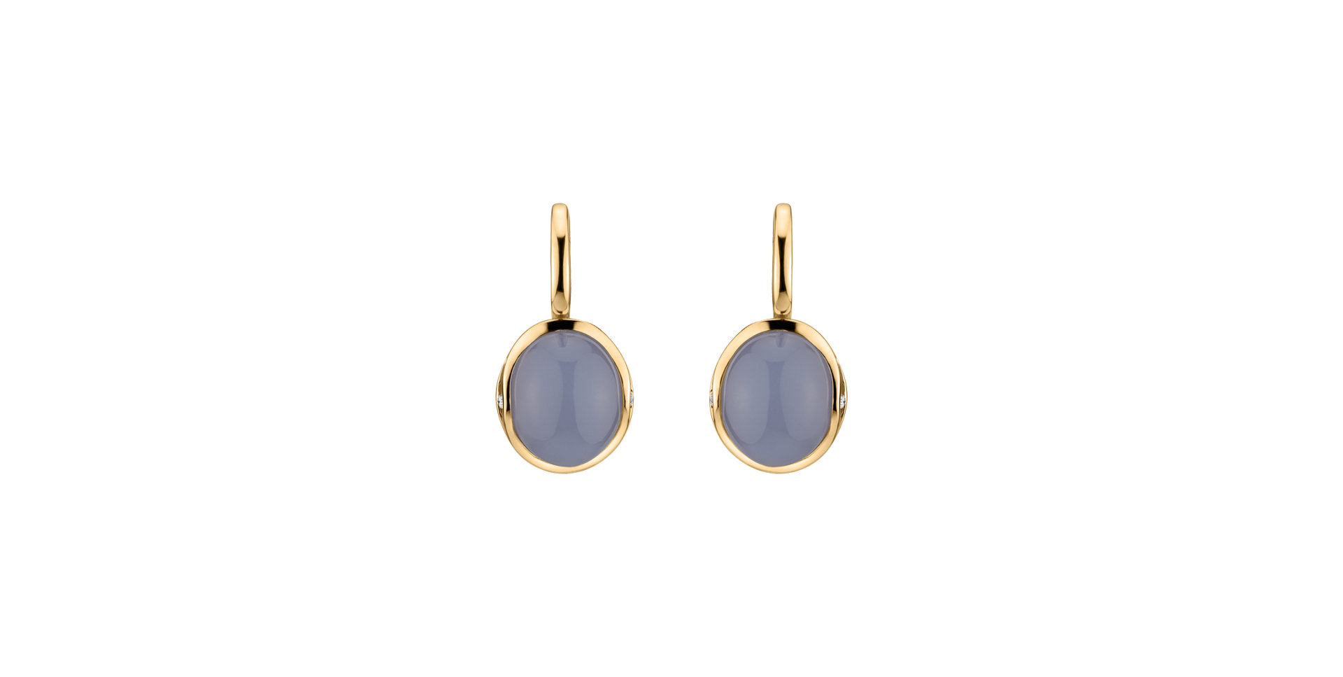 Diamond earrings with Chalcedony Fairytale Drop