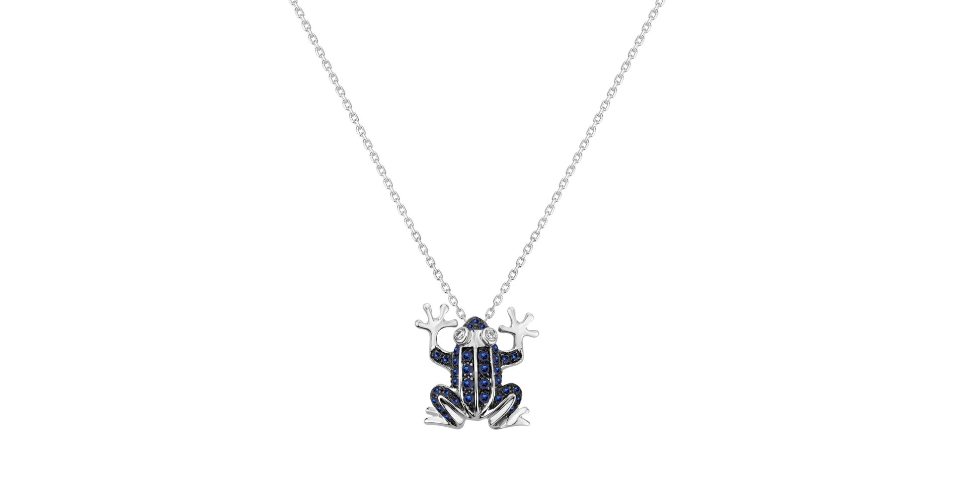 Diamond pendant with Sapphire Frog Prince
