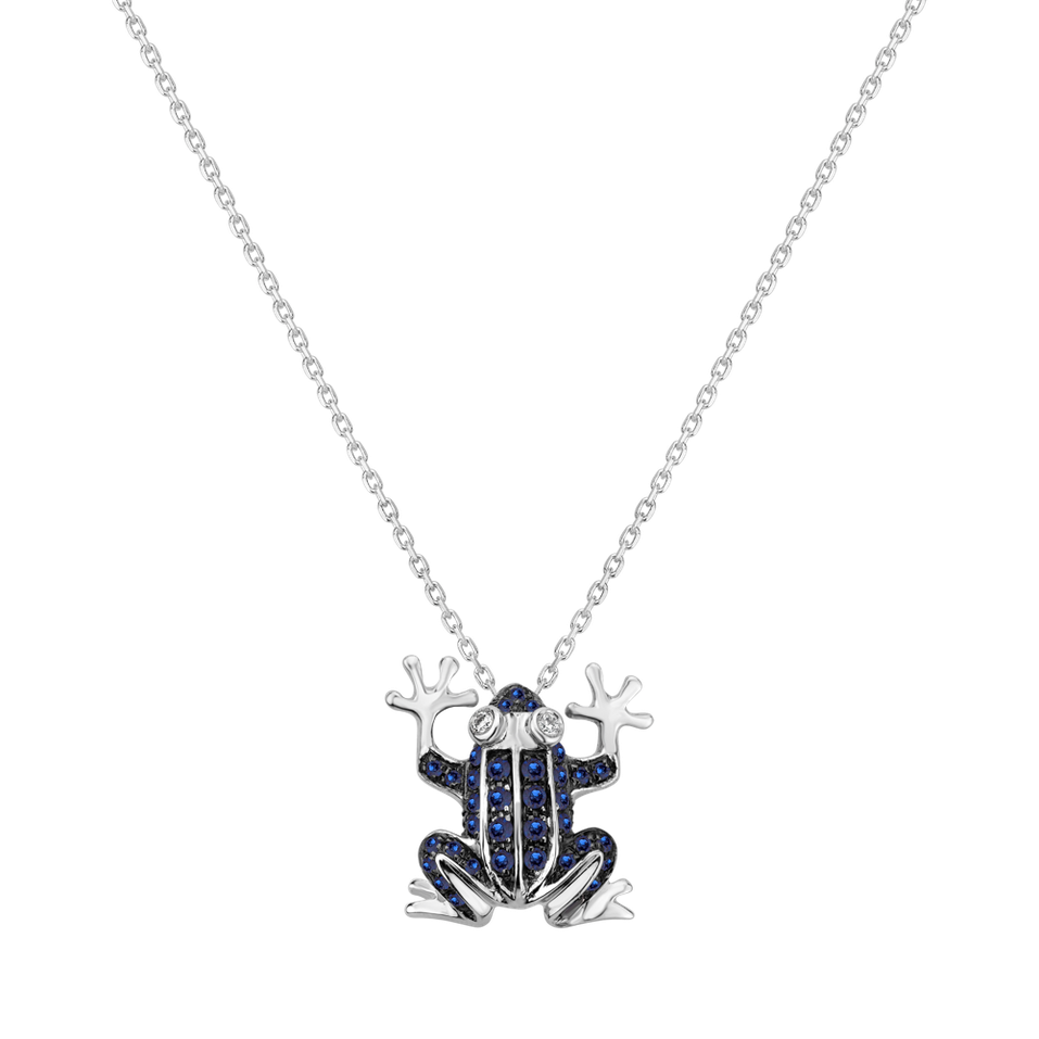 Diamond pendant with Sapphire Frog Prince