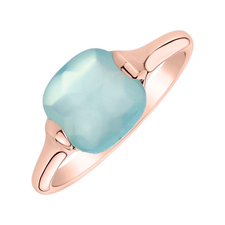 Ring with Turquoise Chalcedony Bonbon