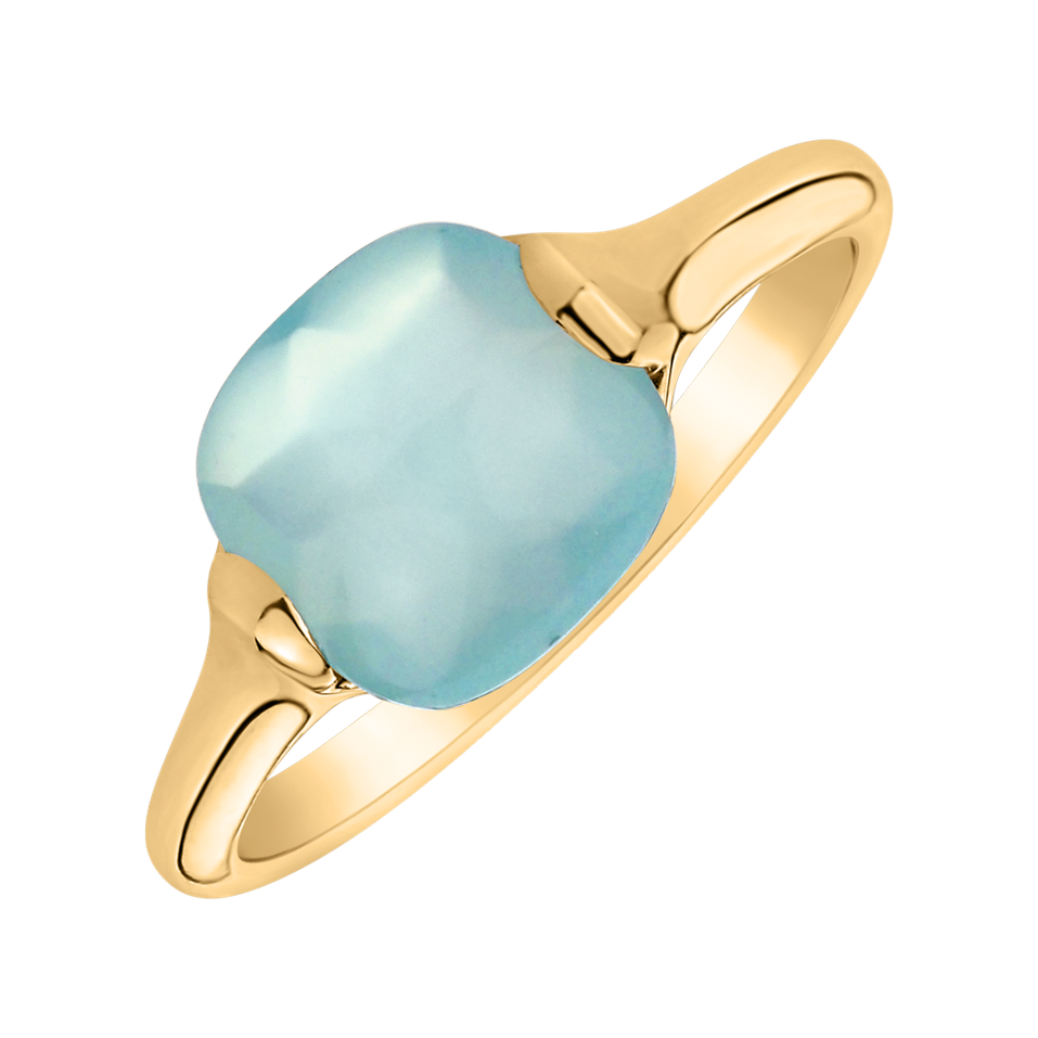 Ring with Turquoise Chalcedony Bonbon