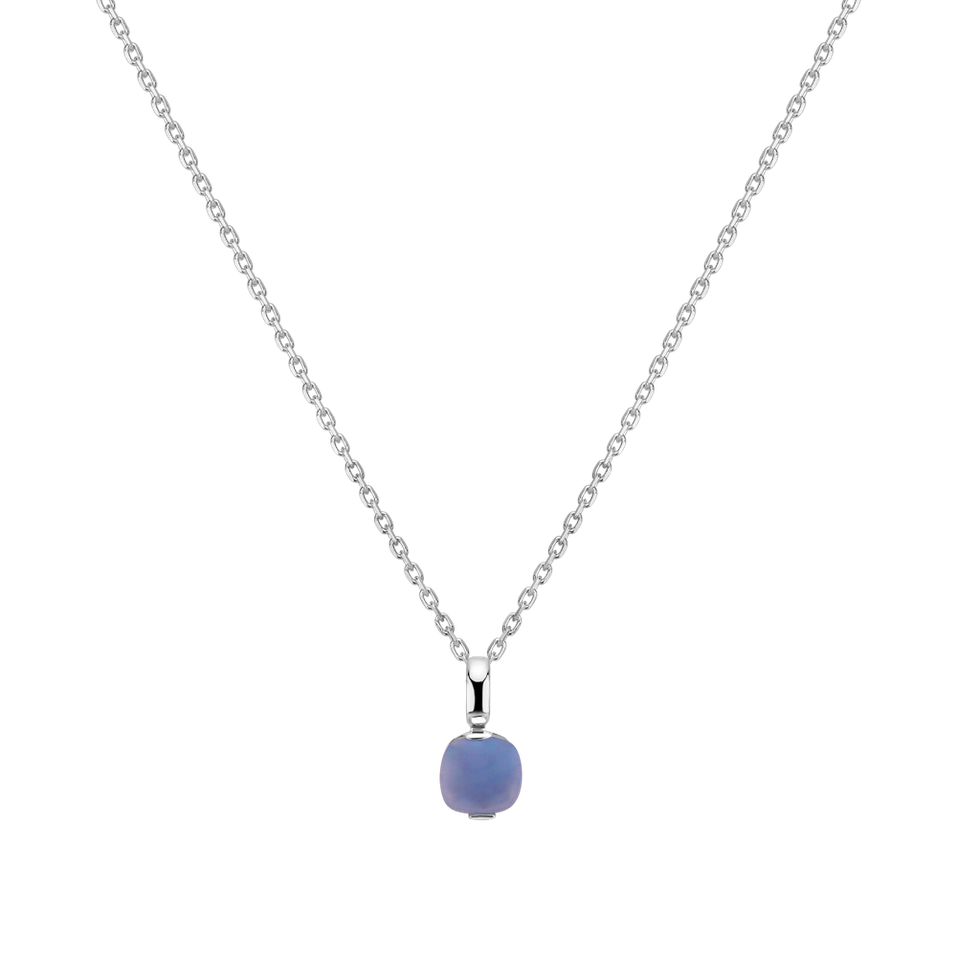 Pendant with Chalcedony Blue Bonbon