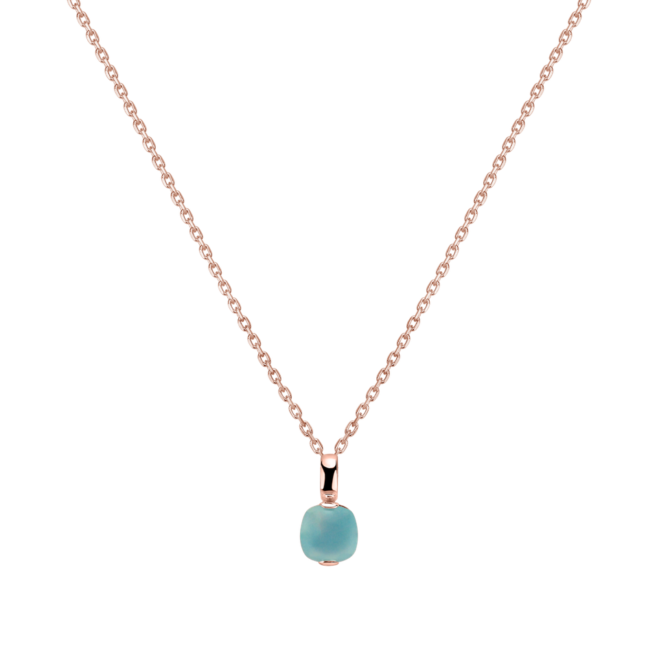 Pendant with Turquoise Chalcedony Bonbon