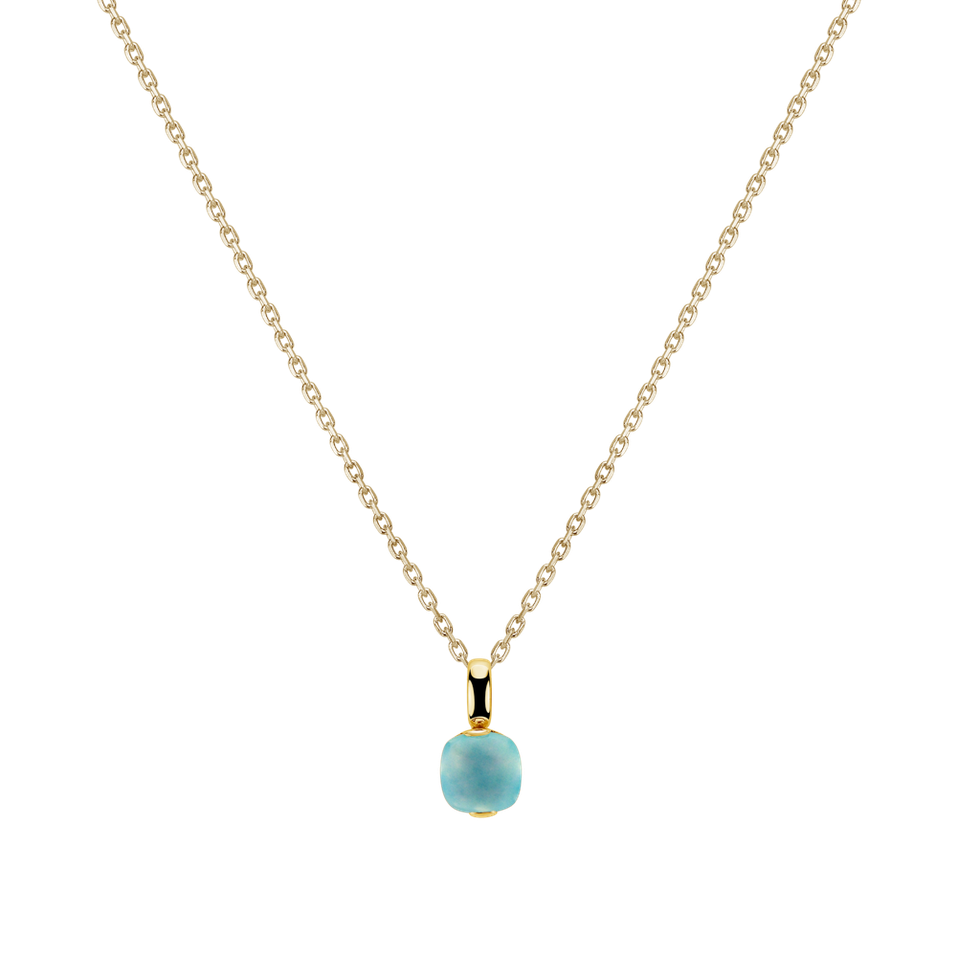 Pendant with Turquoise Chalcedony Bonbon