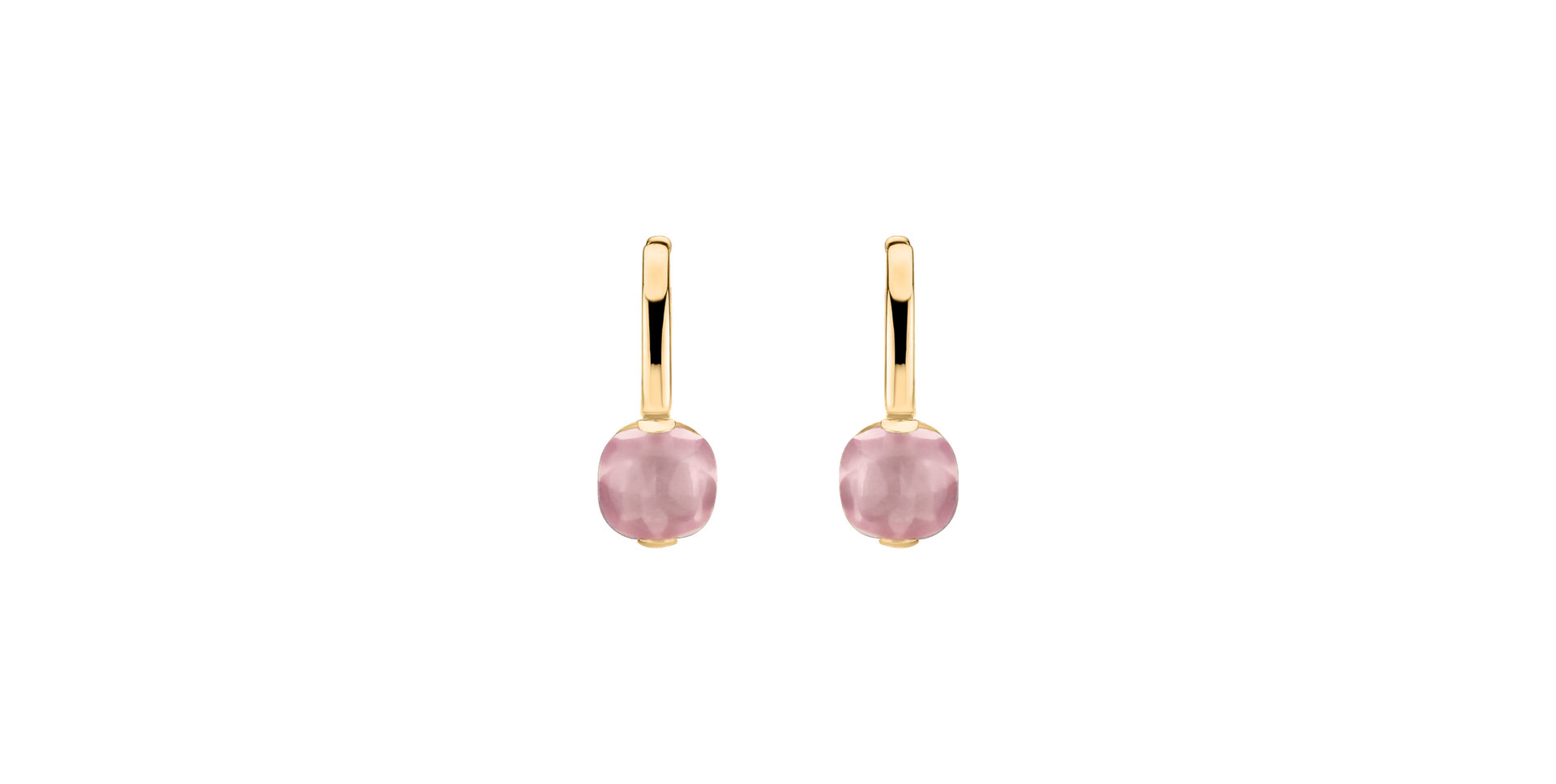 Earrings with Rose Quartz Bonbon
