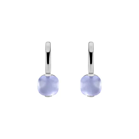 Earrings with Blue Chalcedony Bonbon