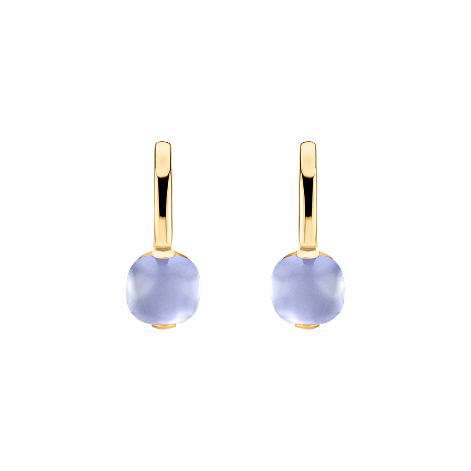 Earrings with Blue Chalcedony Bonbon