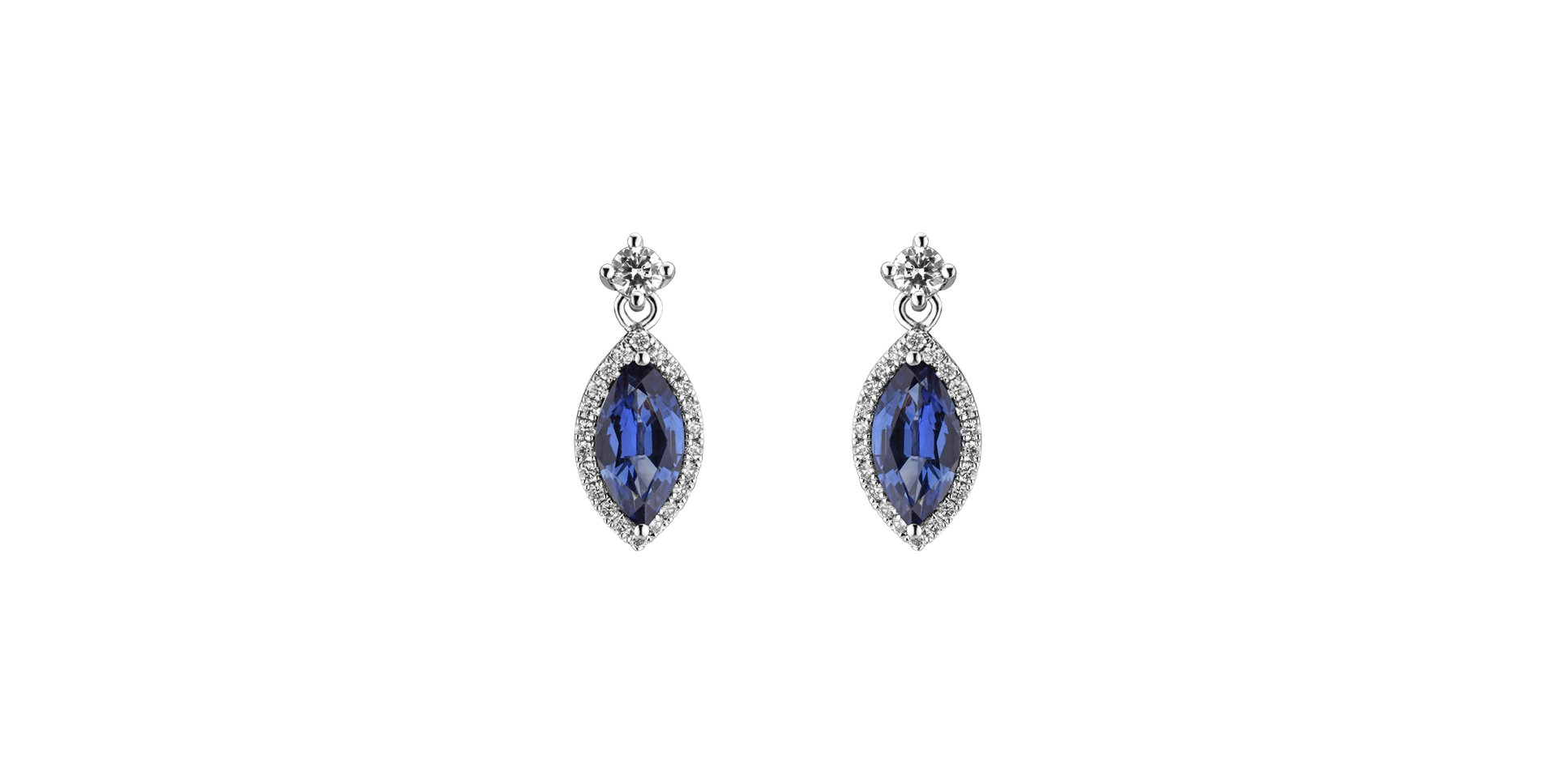 Diamond earrings with Sapphire Mysterious Lagoon