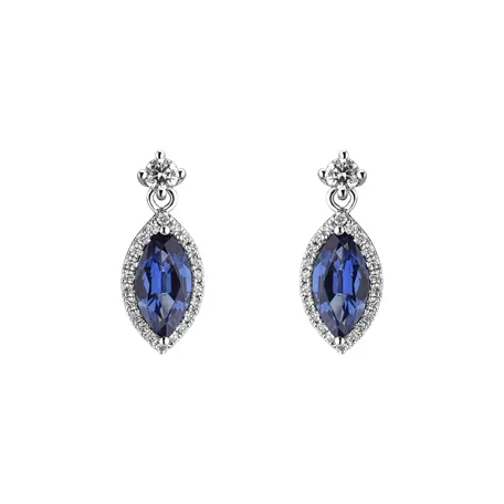 Diamond earrings with Sapphire Mysterious Lagoon