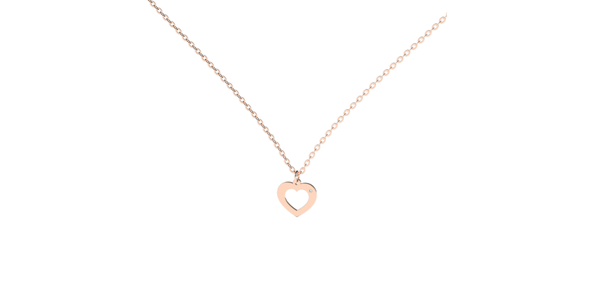 Diamond necklace Two Hearts