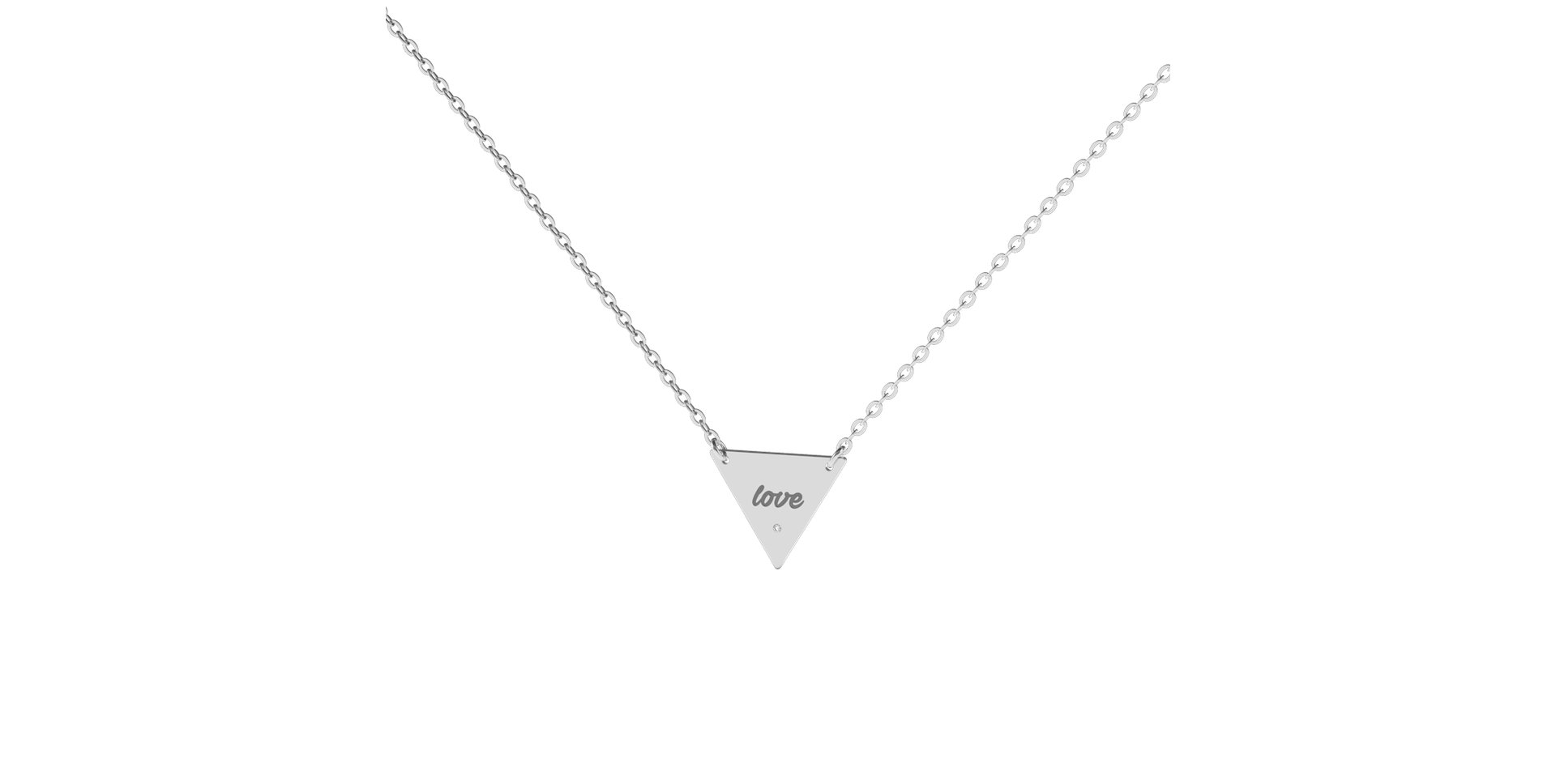 Diamond necklace Triangle Love