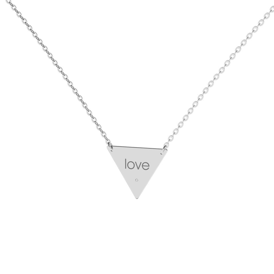 Diamond necklace Triangle Love