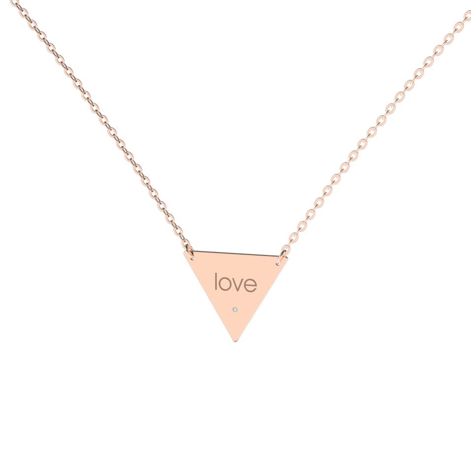 Diamond necklace Triangle Love