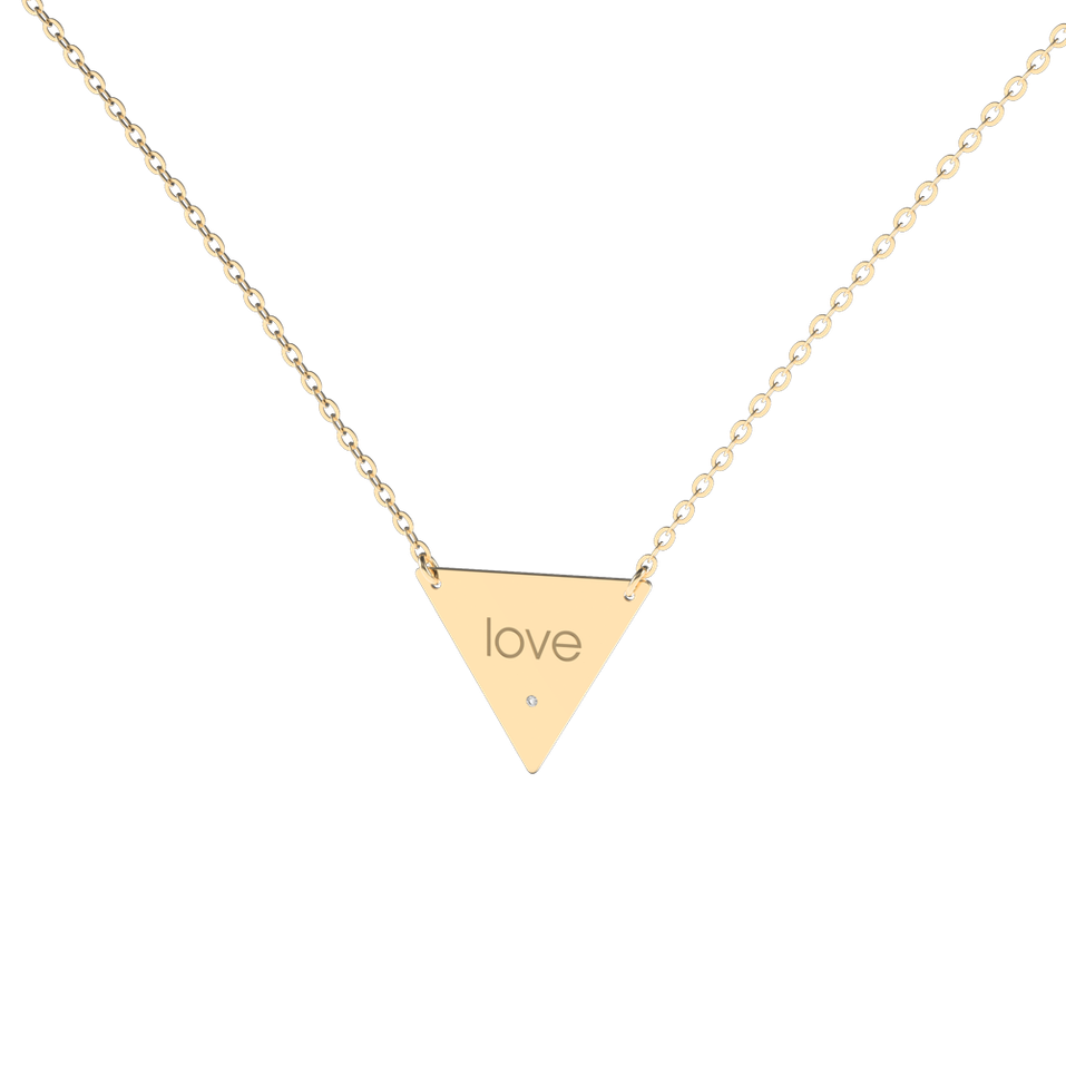 Diamond necklace Triangle Love