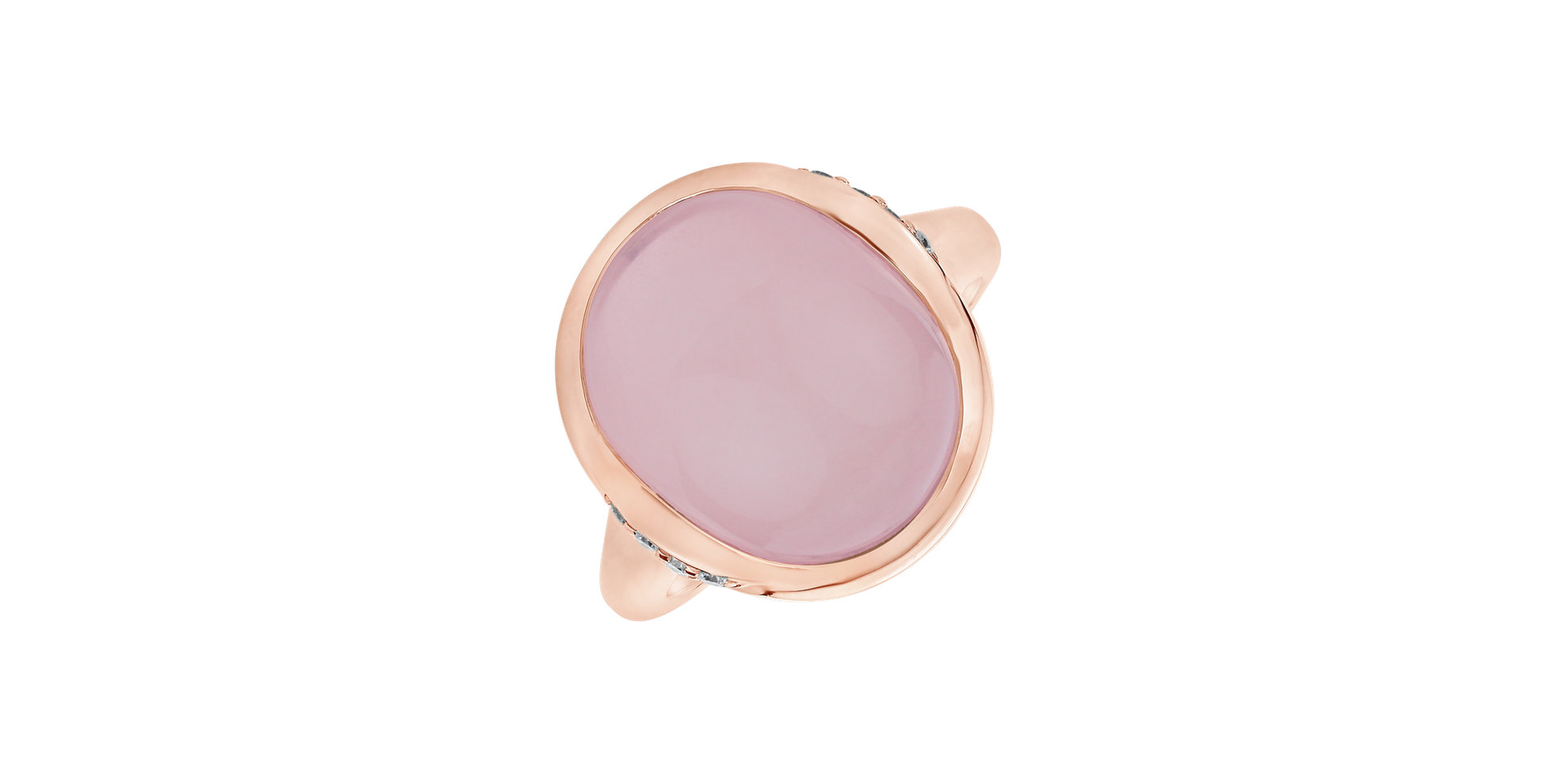 Diamond ring with Rose Quartz Leilani