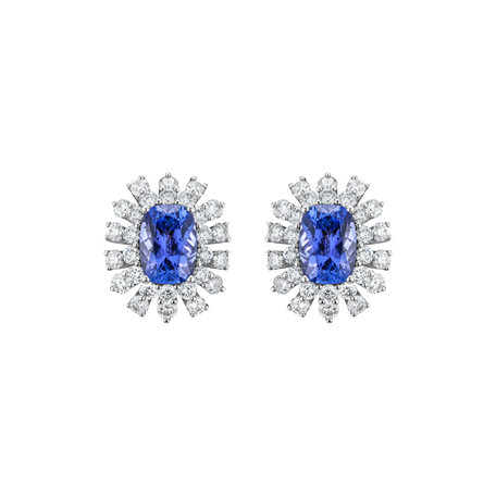 Diamond earrings with Tanzanite Twilight Blossoms