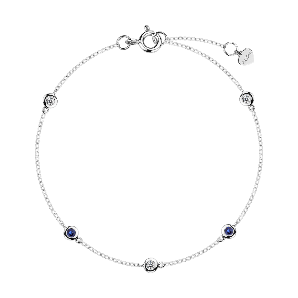 Diamond bracelet with Sapphire Dots
