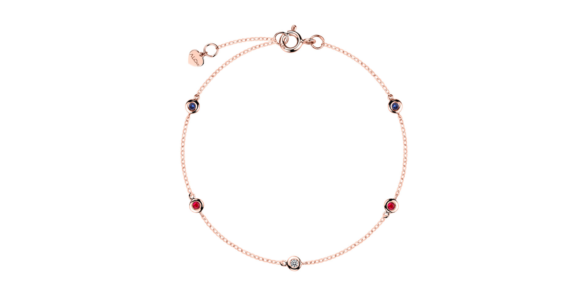 Diamond bracelet with Sapphire and Ruby Dots