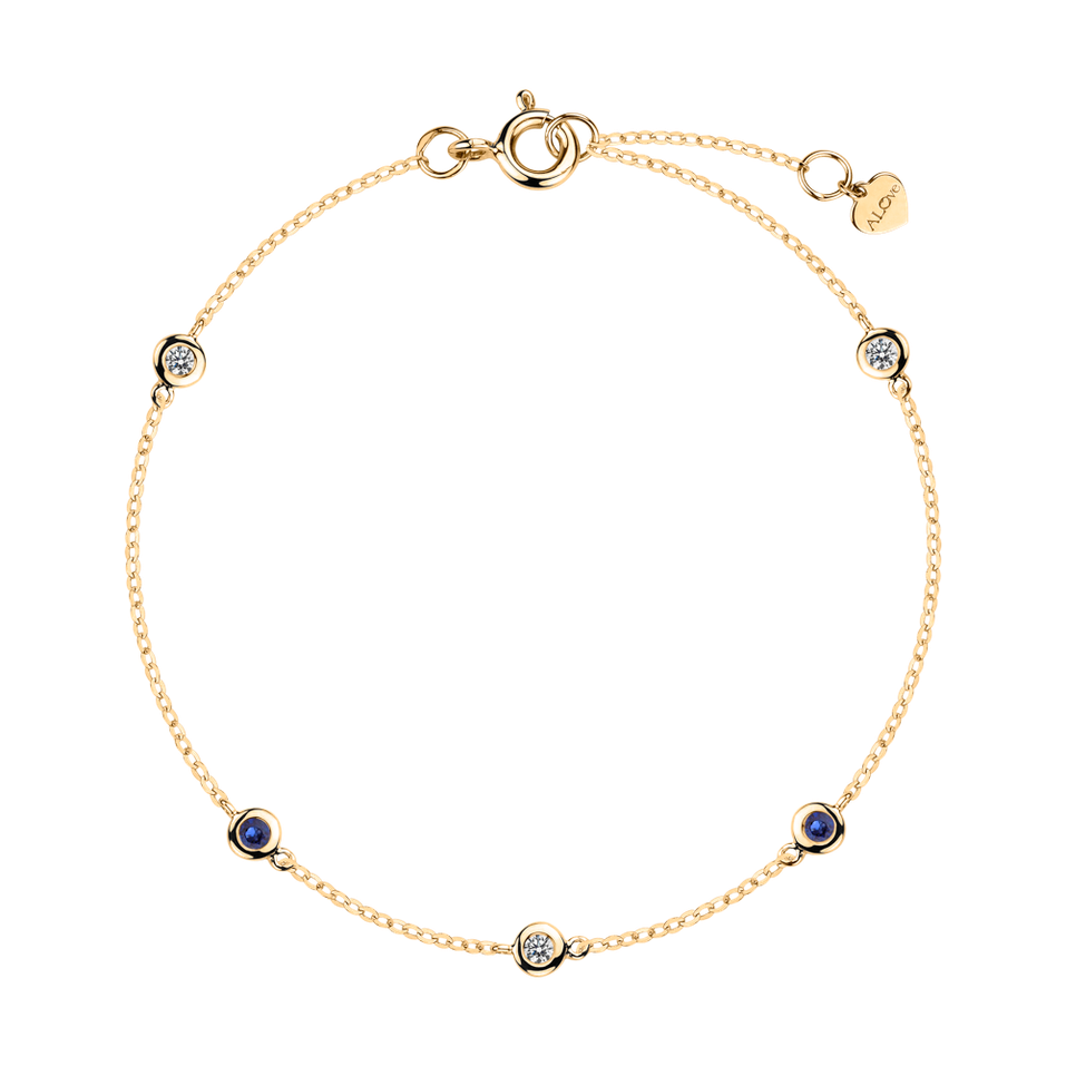 Diamond bracelet with Sapphire Dots