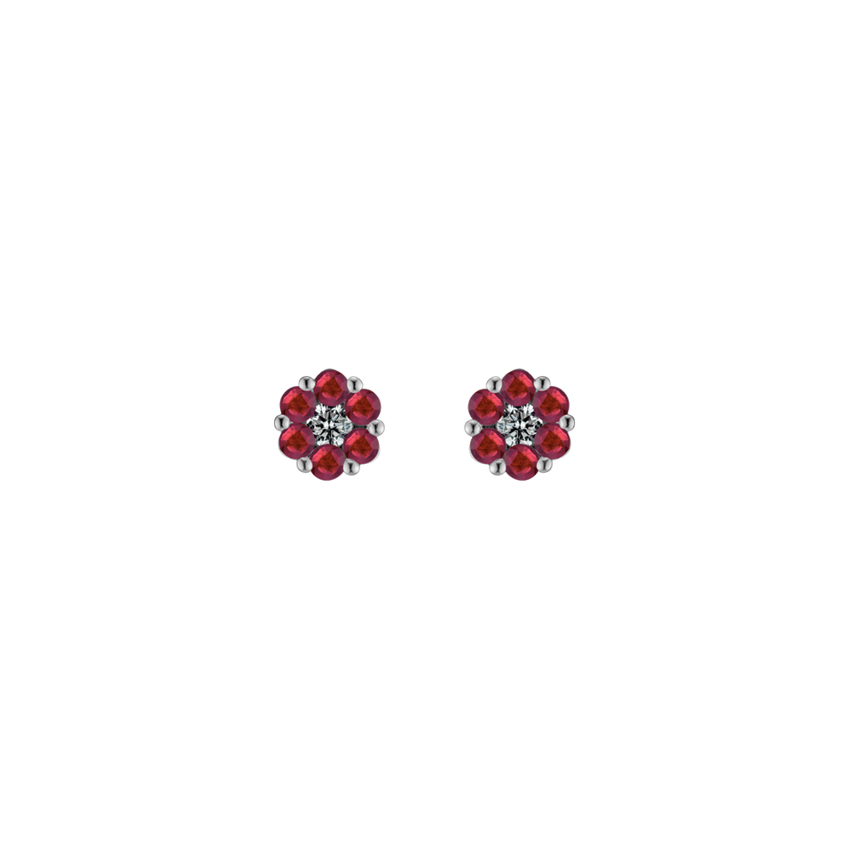 Diamond earrings and Ruby Crimson Nature